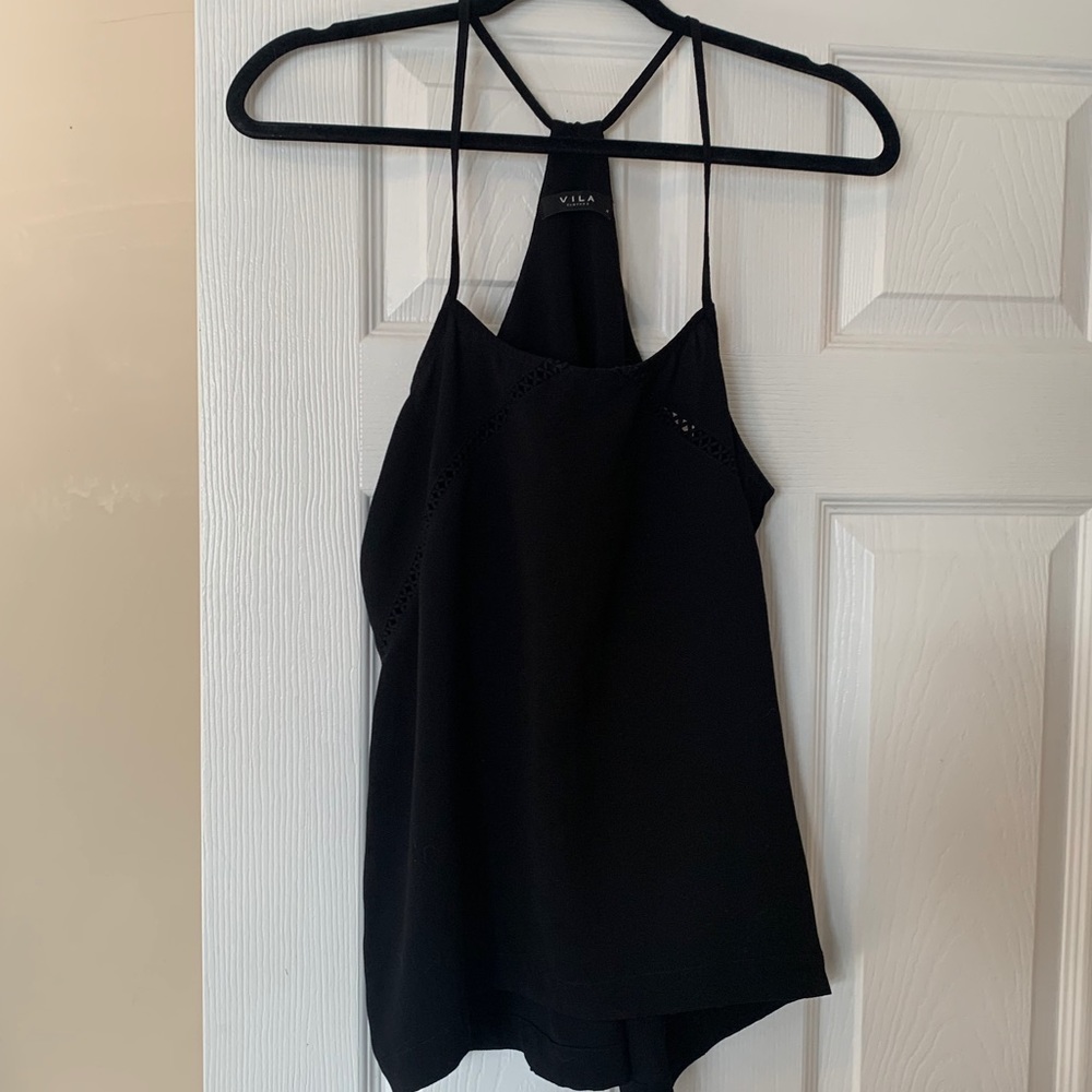 Vila | Black flowery top